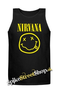 NIRVANA - Smile - Mens Vest Tank Top - čierne