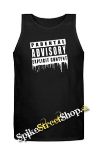 PARENTAL ADVISORY EXPLICIT CONTENT - Mens Vest Tank Top - čierne
