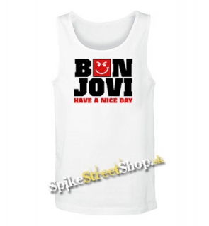 BON JOVI - Have A Nice Day - Mens Vest Tank Top - biele