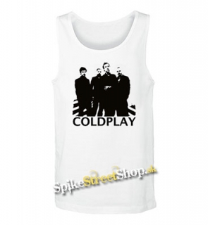 COLDPLAY - Logo & Band - Mens Vest Tank Top - biele