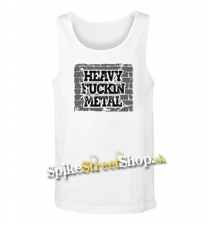 HEAVY FUCKIN METAL - Mens Vest Tank Top - biele