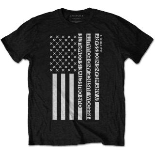 MALCOLM X - Freedom Flag - čierne pánske tričko