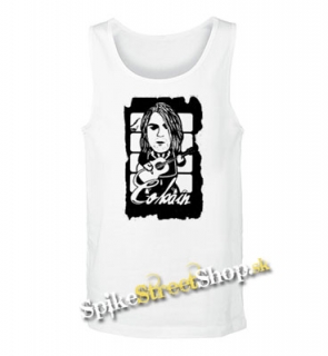 KURT COBAIN - Guitar - Mens Vest Tank Top - biele