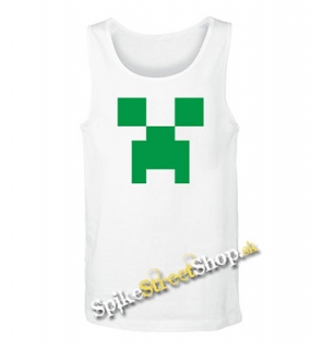 MINECRAFT - Green Creeper -  Mens Vest Tank Top - biele
