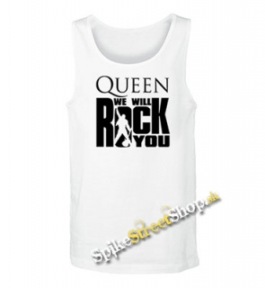 QUEEN - We Will Rock You -  Mens Vest Tank Top - biele