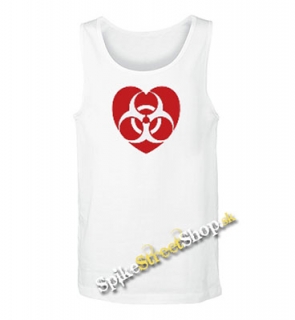 RADIOACTIVE HEART -  Mens Vest Tank Top - biele