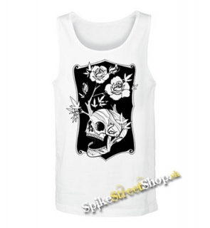 SKULL FLOWER -  Mens Vest Tank Top - biele