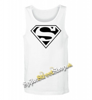 SUPERMAN - Logo - Mens Vest Tank Top - biele