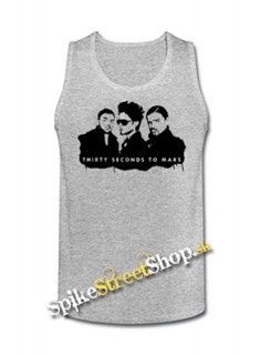30 SECONDS TO MARS - Logo And Band - Mens Vest Tank Top - šedé