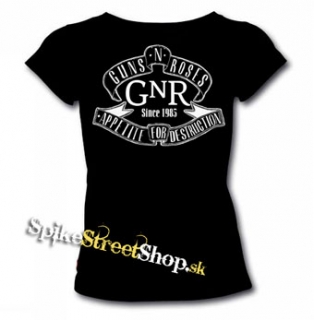 GUNS N ROSES - Appetite Slogan - čierne dámske tričko
