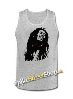 BOB MARLEY - Portrait - Mens Vest Tank Top - šedé