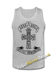 GUNS N ROSES - Appetite For Destruction - Mens Vest Tank Top - šedé