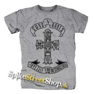 GUNS N ROSES - Appetite For Destruction - sivé pánske tričko