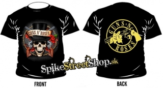 GUNS N ROSES - Top Hat Skull - čierne pánske tričko