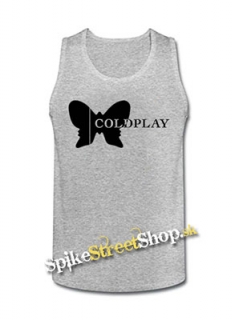 COLDPLAY - Butterfly Logo - Mens Vest Tank Top - šedé