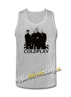 COLDPLAY - Logo & Band - Mens Vest Tank Top - šedé