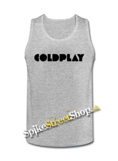 COLDPLAY - Logo - Mens Vest Tank Top - šedé