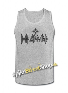 DEF LEPPARD - Logo 2 - Mens Vest Tank Top - šedé
