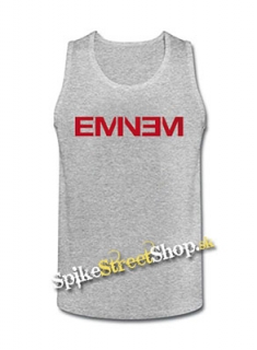 EMINEM - Red Logo - Mens Vest Tank Top - šedé