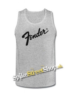 FENDER - Logo - Mens Vest Tank Top - šedé