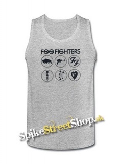 FOO FIGHTERS - Album Collection - Mens Vest Tank Top - šedé