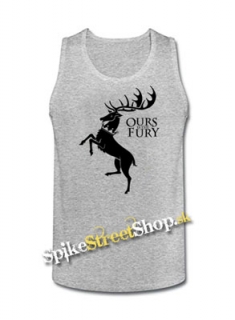 GAME OF THRONES - OURS IS THE FURY - House Baratheon - Mens Vest Tank Top - šedé