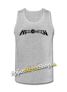 HELLOWEEN - Logo - Mens Vest Tank Top - šedé