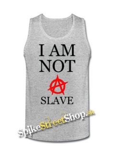 I AM NOT A SLAVE - Mens Vest Tank Top - šedé