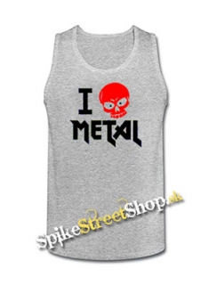 I LOVE METAL - Mens Vest Tank Top - šedé