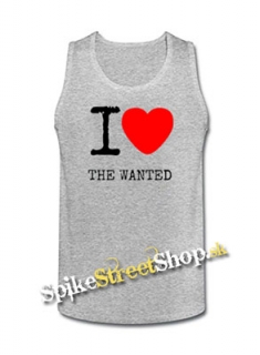 I LOVE THE WANTED - Mens Vest Tank Top - šedé