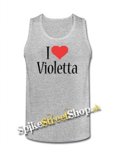 I LOVE VIOLETTA - Mens Vest Tank Top - šedé