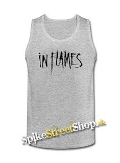 IN FLAMES - Logo - Mens Vest Tank Top - šedé