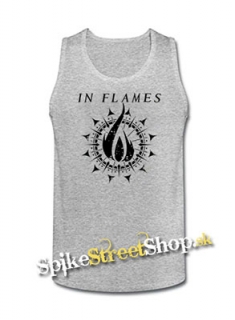 IN FLAMES - Sign - Mens Vest Tank Top - šedé
