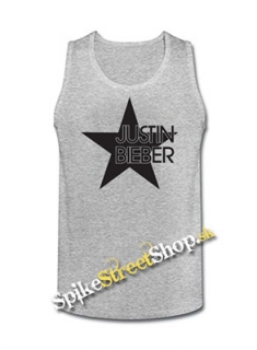 JUSTIN BIEBER - Star - Mens Vest Tank Top - šedé
