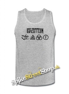 LED ZEPPELIN - Logo - Mens Vest Tank Top - šedé