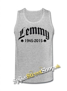 LEMMY - 1945-2015 - Mens Vest Tank Top - šedé
