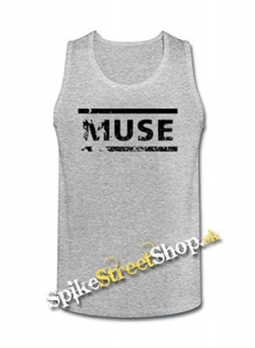 MUSE - Crash Logo - Mens Vest Tank Top - šedé