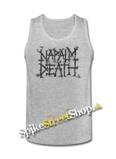 NAPALM DEATH - Logo - Mens Vest Tank Top - šedé