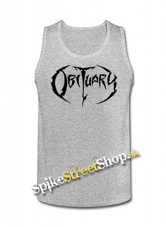 OBITUARY - Logo - Mens Vest Tank Top - šedé