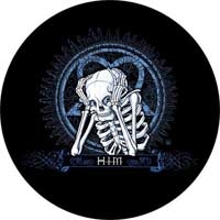 HIM - HEARTAGRAM + SKULL - odznak