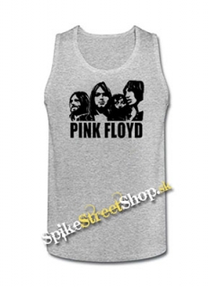 PINK FLOYD - Logo And Band - Mens Vest Tank Top - šedé