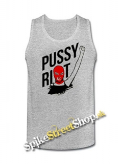 PUSSY RIOT - Mens Vest Tank Top - šedé