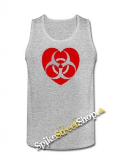 RADIOACTIVE HEART - Mens Vest Tank Top - šedé