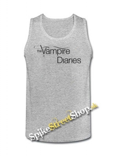 VAMPIRE DIARIES - Logo - Mens Vest Tank Top - šedé