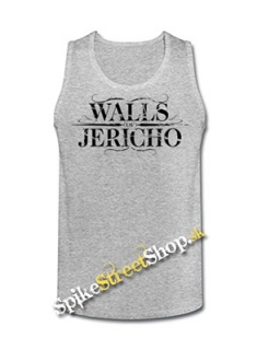 WALLS OF JERICHO - Logo - Mens Vest Tank Top - šedé