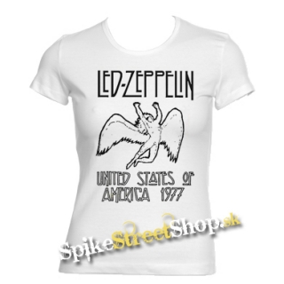 LED ZEPPELIN - United States Of America 1977 - biele dámske tričko