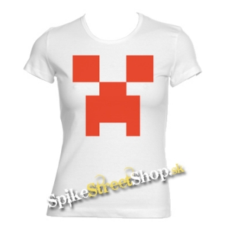 MINECRAFT - Red Creeper - biele dámske tričko