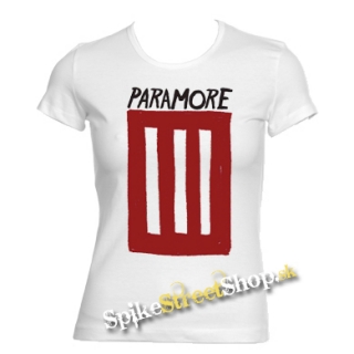 PARAMORE - 3 Bar - biele dámske tričko