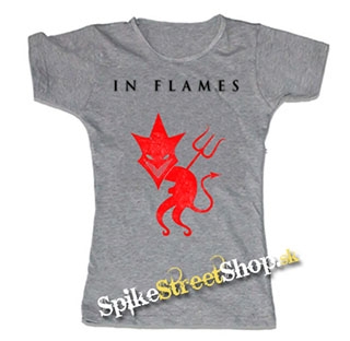 IN FLAMES - Devil - šedé dámske tričko