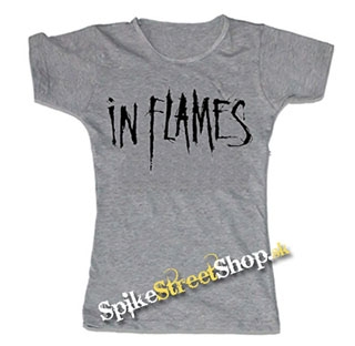 IN FLAMES - Logo - šedé dámske tričko